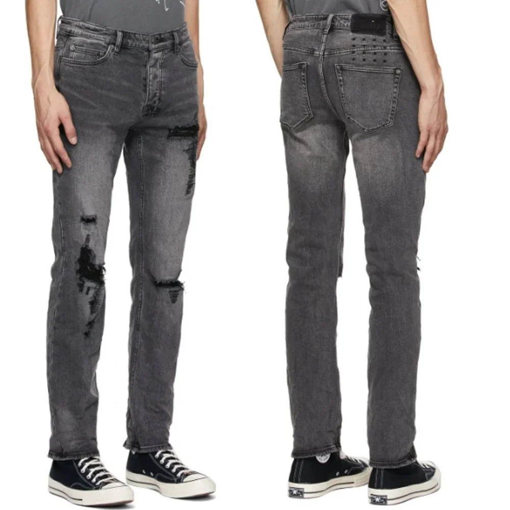 Ksubi Mens 34X32 Van Winkle Hazlow Angst Trashed Jeans Black Button Fly Grunge